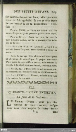 XLI. Quarante-Unieme Entretien