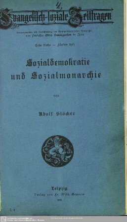 Sozialdemokratie und Sozialmonarchie : Vortrag