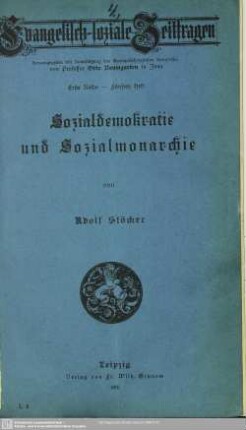 Sozialdemokratie und Sozialmonarchie : Vortrag