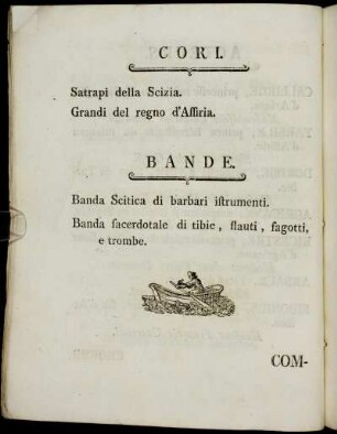 Cori. - Bande./Choeur. - Troupes.