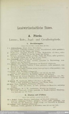 Landwirthschaftliche Thiere