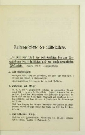 Kulturgeschichte des Mittelalters
