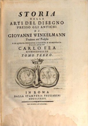 Storia delle Arti del Disegno presso gli Antichi, 3
