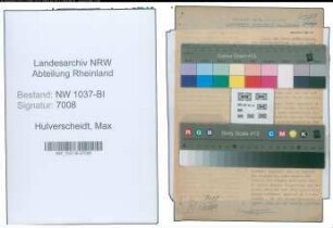 Entnazifizierung Max Hulverscheidt , geb. 17.07.1898 (Handelsvertreter)