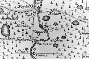 Lohsa. Oberlausitzkarte, Schenk, 1759