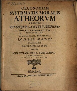 Oeconomia systematis moralis atheorum