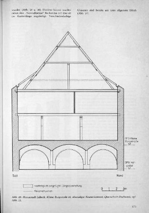 Abb. 25: Hansestadt Lübeck, Kleine Burgstrasse 22, ehemaliger Kranenkonvent, Querschnitt Dachwerk, vgl. Abb.15