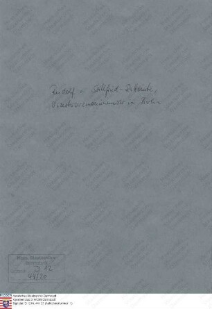 Stillfried-Rattonitz, Rudolf Freiherr v., Vizeoberzeremonienmeister in Berlin