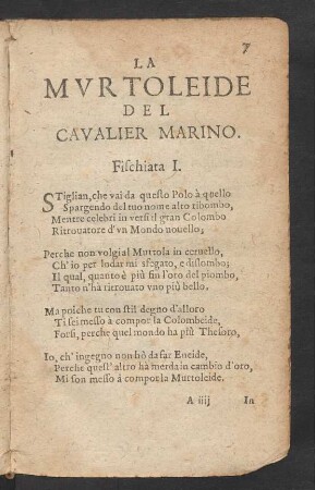 La Murtoleide Del Cavalier Marino.