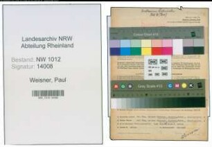 Entnazifizierung Paul Weisner , geb. 16.05.1900 (Korbmacher)