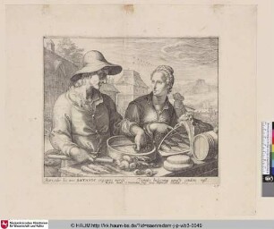[Marktszene mit erotischen Andeutungen; Market Scene with Erotic Overtones]