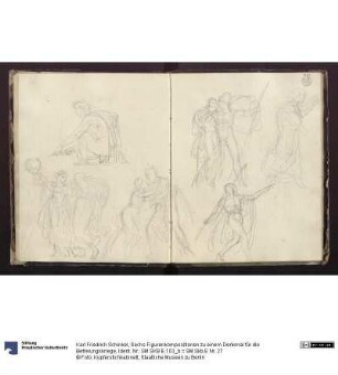 Sechs Figurenkompositionen zu einem Denkmal für die Befreiungskriege