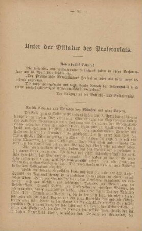 Unter der Diktatur des Proletariats