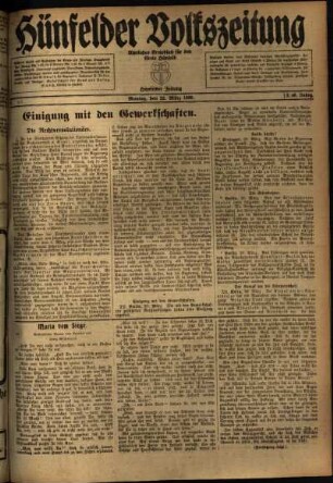 Ausgabe vom Montag, den 22. März 1920.