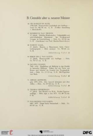 B. Gemälde alter und neuer Meister (Nr.66-85)