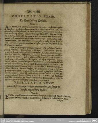 Observatio XXXIII. De Recusatione Iudicis