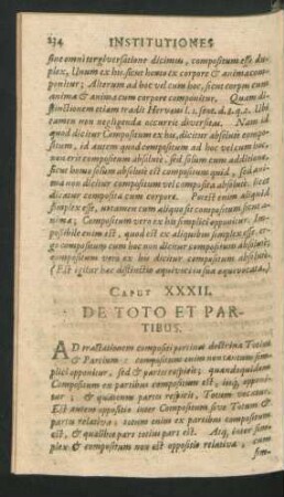 Caput XXXII. De Toto Et Partibus.