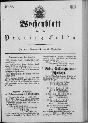 Nr. 37, Ausgabe vom 10. September 1864