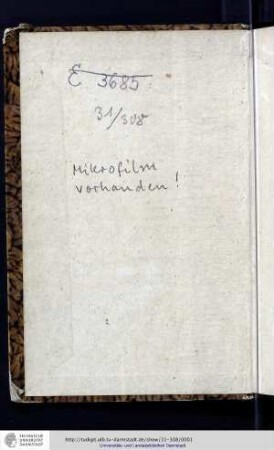[Vorderer Buchdeckel, innen, mit tw. durchgestrichenen Signaturen und Vermerk]