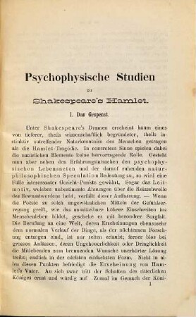 Psychophysische Studien über Shakespeare's Hamlet