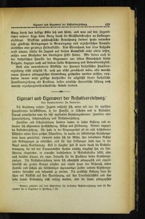 Eigenart und Eigenwert der Anstaltserziehung