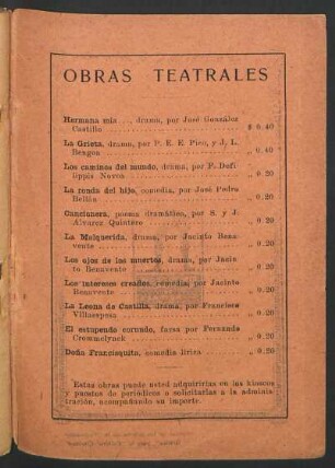 Obras teatrales [publicadas]