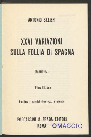 XXVI Variazioni sulla follia di spagna