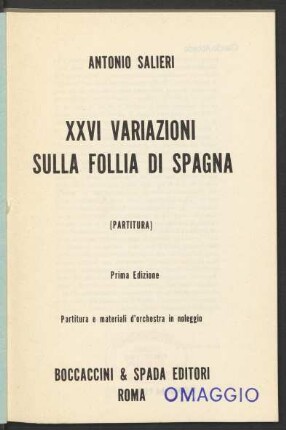 XXVI Variazioni sulla follia di spagna