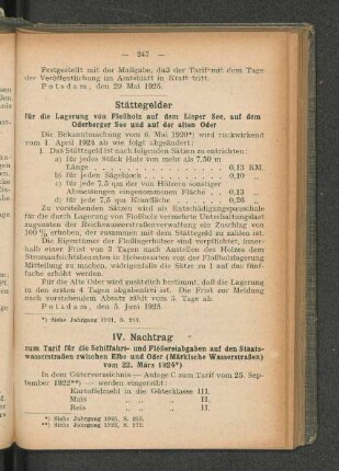 IV. Nachtrag