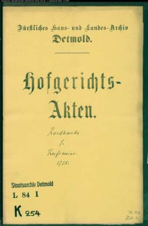 Kordhanke, zu Hohenhausen gegen Korfmeier zu Hohenhausen - Schuldforderung