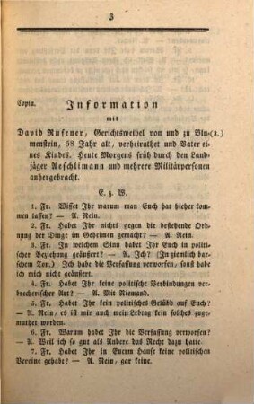 Untersuchungsakten über die in der Republik Bern im Jahr 1832 stattgefundenen Reaktionsversuche. 42, Untersuchungsacten gegen David Rufener, Weibel von und zu Blumenstein