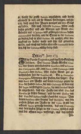 Den 29ten Juny 173