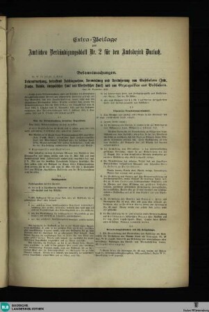 Durlacher Wochenblatt : Tageblatt, Extra-Beilage zum amtlichen Verkündigungsblatt Nr.2 für den Amtsbezirk Durlach