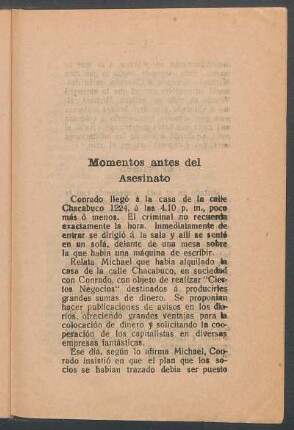 Momentos antes del asesinato