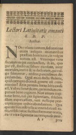 Lectori Latinitatis amanti