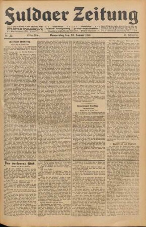 Ausgabe vom Donnerstag, den 29. Januar 1914.