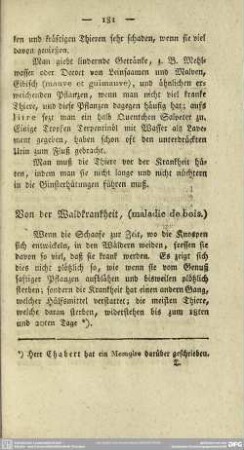 Von der Waldkrankheit, (maladie de bois)