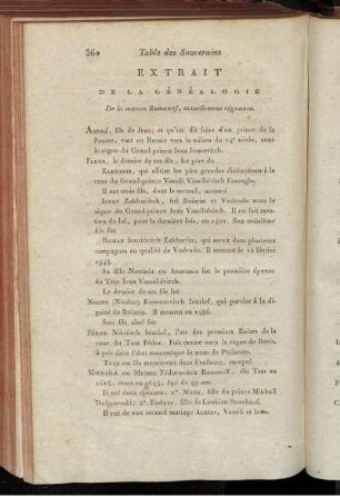 Extrait de la généalogie de la maison Romanof, actuellement régnante