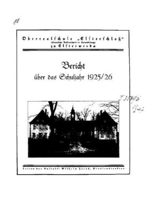 1925/26: Bericht über das Schuljahr ... - 1925/26