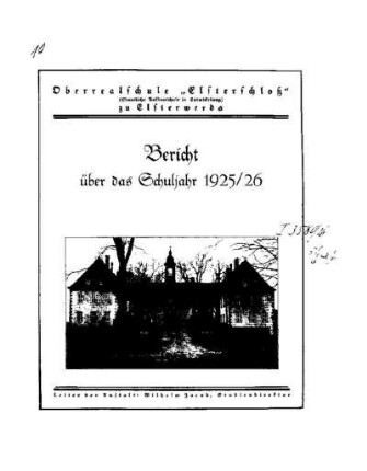 1925/26: Bericht über das Schuljahr ... - 1925/26