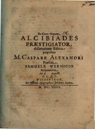 Ex Corn. Nepote Alcibiades praestigiator