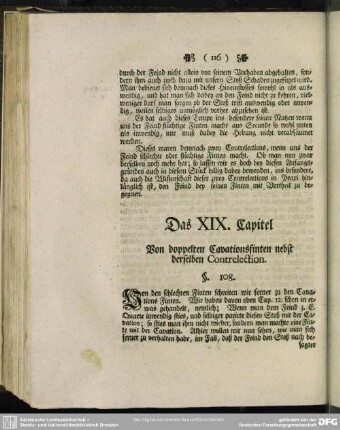 Das XIX. Capitel. Von doppelten Cavationsfinten nebst derselben Contrelection