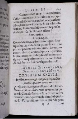 Consilium XXXVIII. In febri quartana & epilepsia, pro quadam puellula quatuor annorum