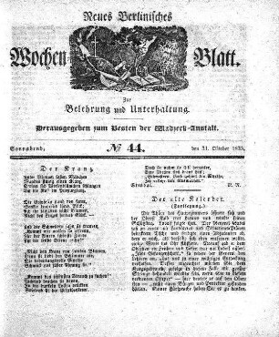 No. 44, Sonnabend, den 31.Oktober 1835