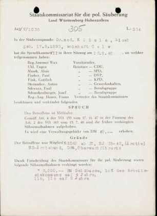Köbele, Lisel, Dr. med.