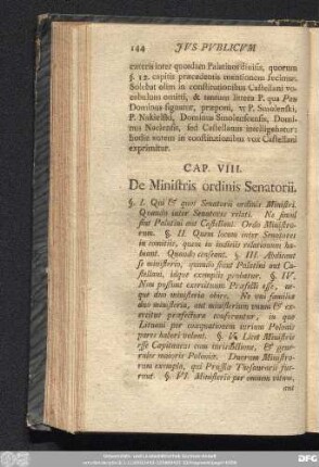 Cap. VIII. De Ministris ordinis Senatorii.