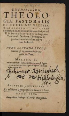 Enchiridion Theologiae Pastoralis Et Doctrinae Necessariae Sacerdotibus Curam animarum administrantibus