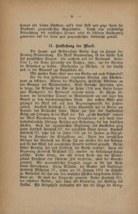 II. Entstehung der Mark