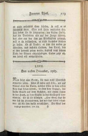 LXVII. Den 22sten December, 1767
