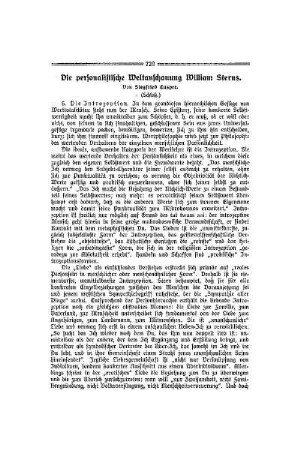 Die personalistische Weltanschauung William Sterns : (Schluß)